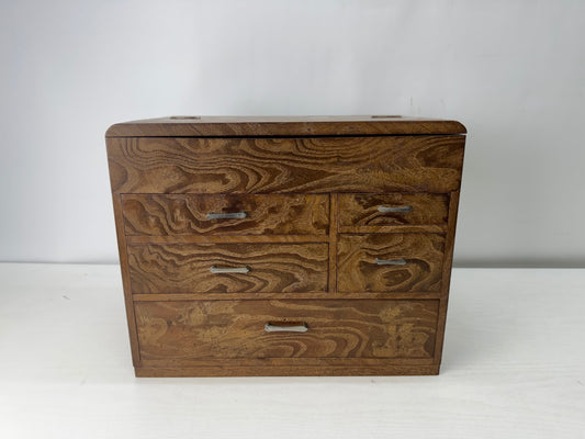 Y10006 TANSU Mulberry wood small drawer chest sewing box Japan antique storage