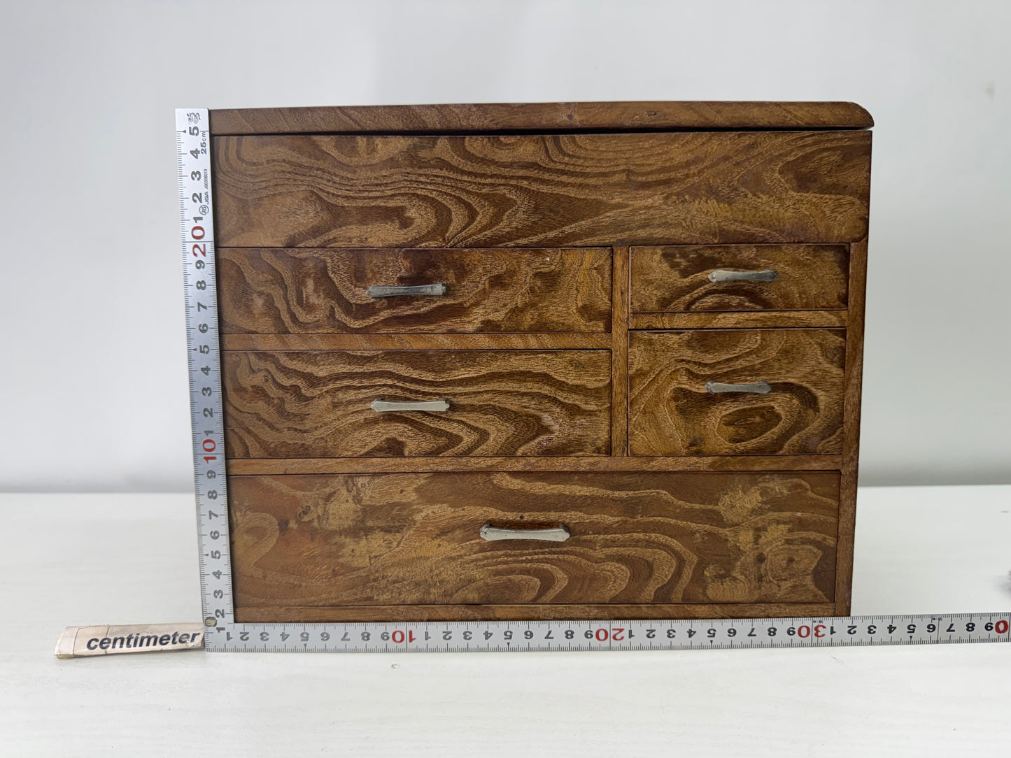 Y10006 TANSU Mulberry wood small drawer chest sewing box Japan antique storage