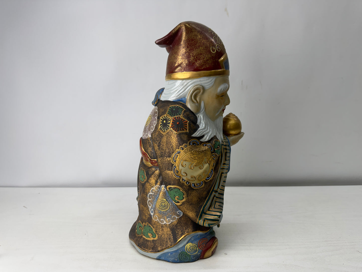 Y10009 STATUE Kutani-ware Hermit figurine figure signed Japan antique Buddhism
