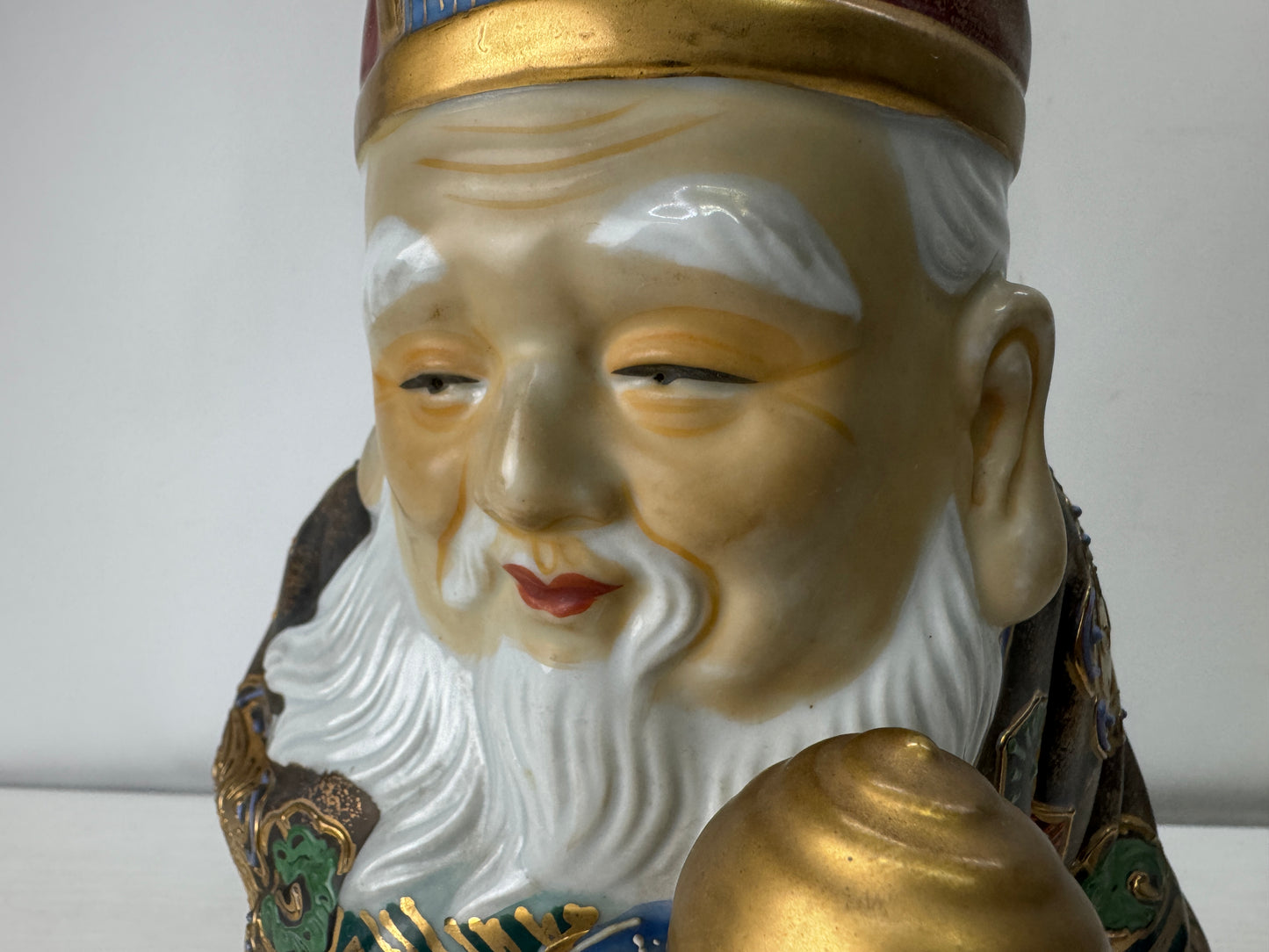 Y10009 STATUE Kutani-ware Hermit figurine figure signed Japan antique Buddhism