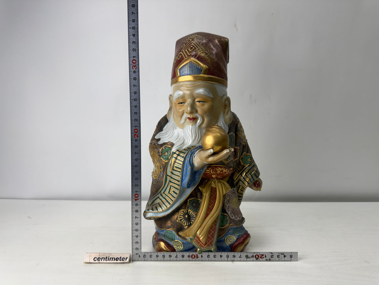 Y10009 STATUE Kutani-ware Hermit figurine figure signed Japan antique Buddhism