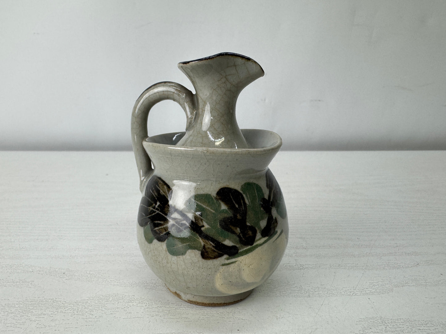 Y10011 Candle Holder Inuyama-ware candlestick signed Japan antique lighting