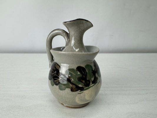 Y10011 Candle Holder Inuyama-ware candlestick signed Japan antique lighting