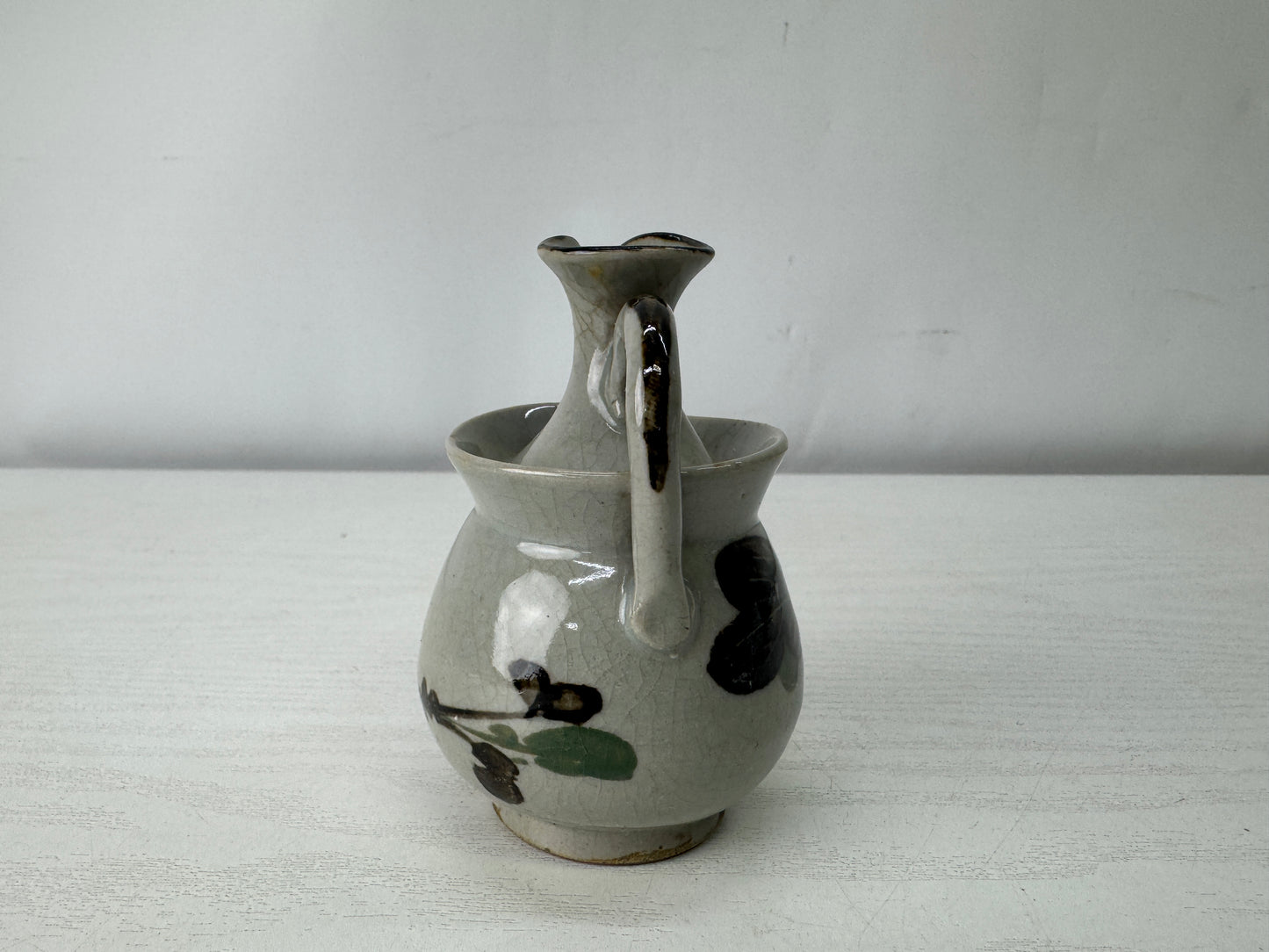 Y10011 Candle Holder Inuyama-ware candlestick signed Japan antique lighting