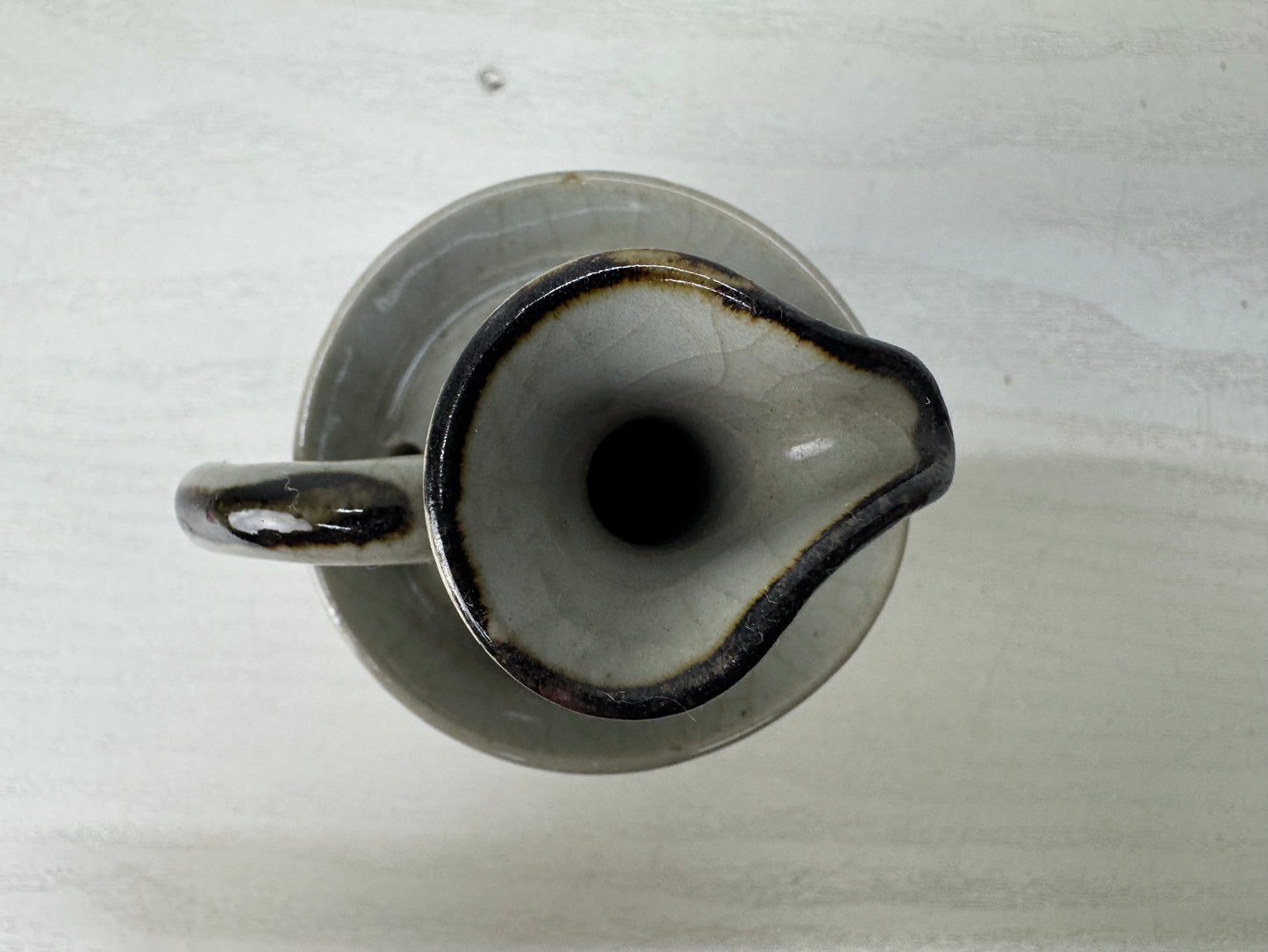 Y10011 Candle Holder Inuyama-ware candlestick signed Japan antique lighting