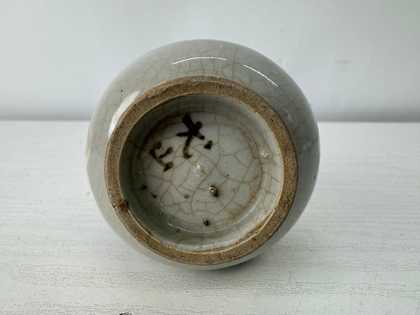 Y10011 Candle Holder Inuyama-ware candlestick signed Japan antique lighting