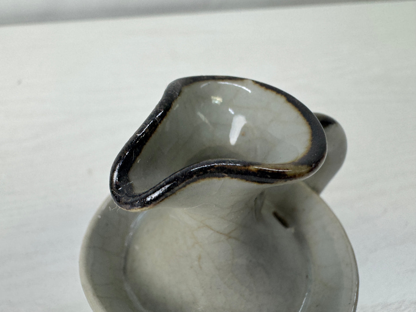 Y10011 Candle Holder Inuyama-ware candlestick signed Japan antique lighting