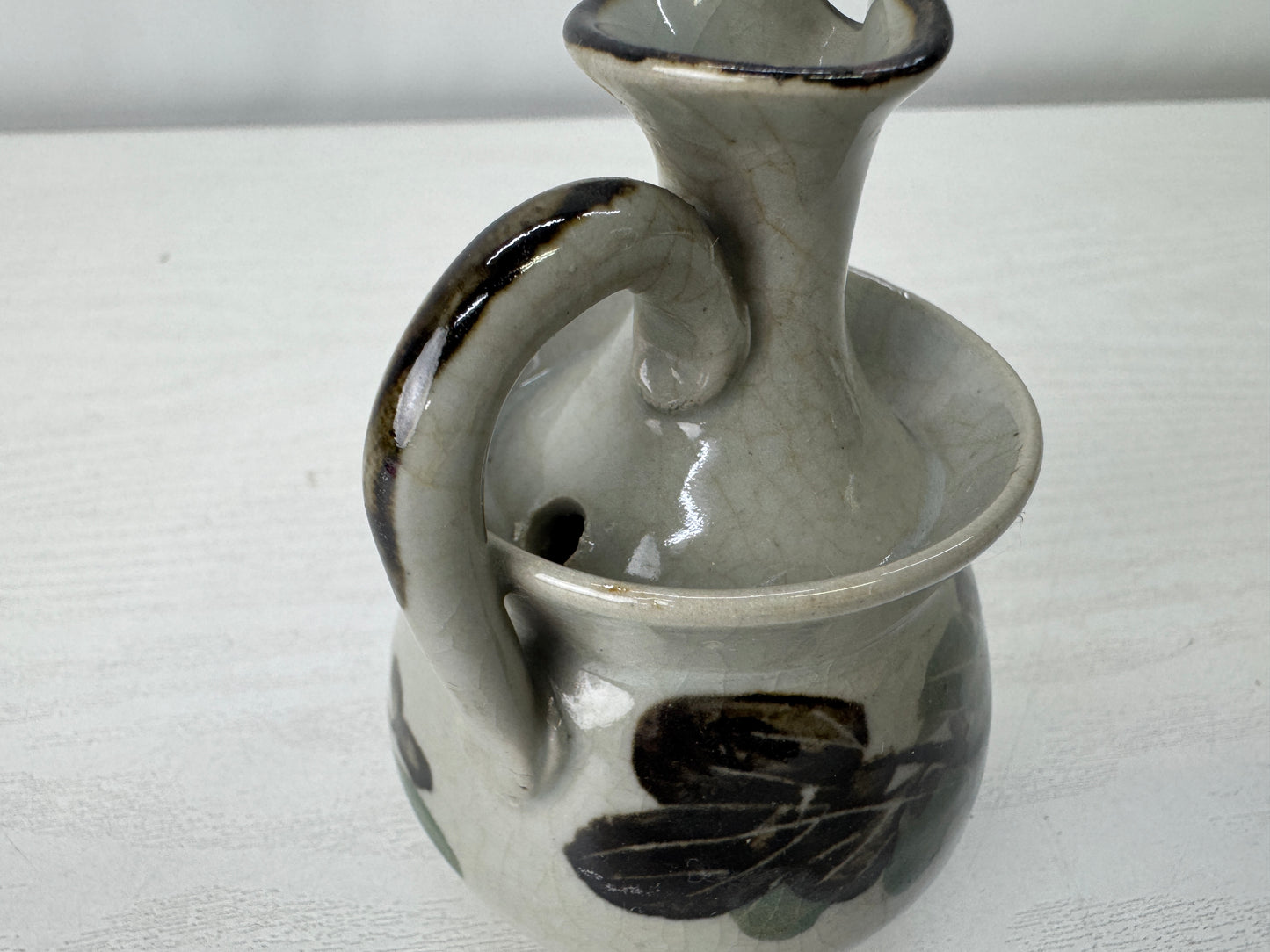 Y10011 Candle Holder Inuyama-ware candlestick signed Japan antique lighting