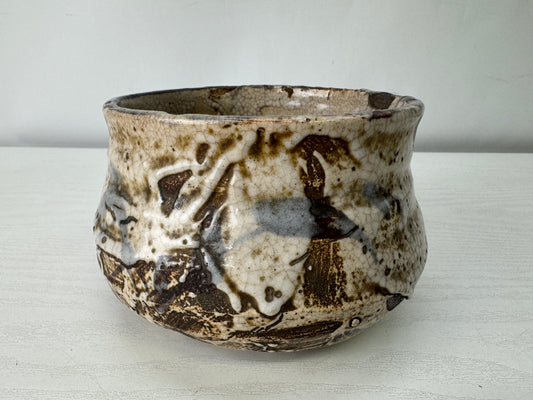 Y10012 KENSUI Shino-ware water pot tea ceremony utensil Japan antique contaiiner