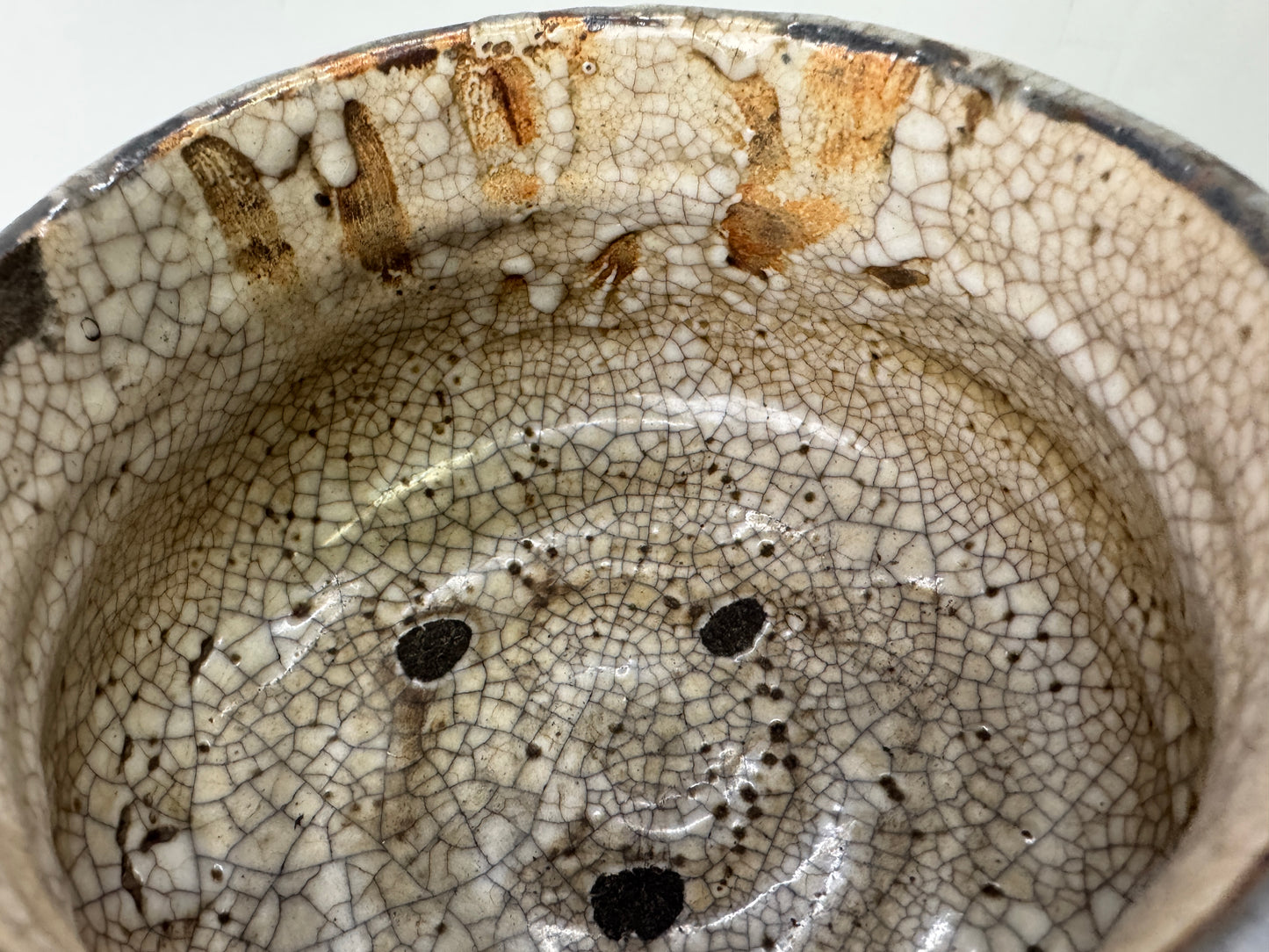 Y10012 KENSUI Shino-ware water pot tea ceremony utensil Japan antique contaiiner