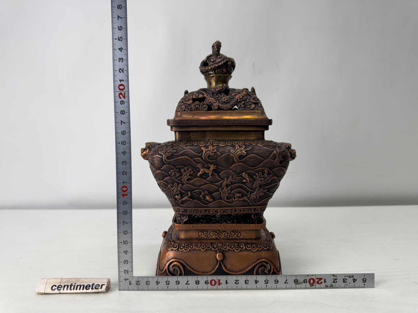Y10018 KOURO copper Incense Burner signed China antique fragrance aromatherapy