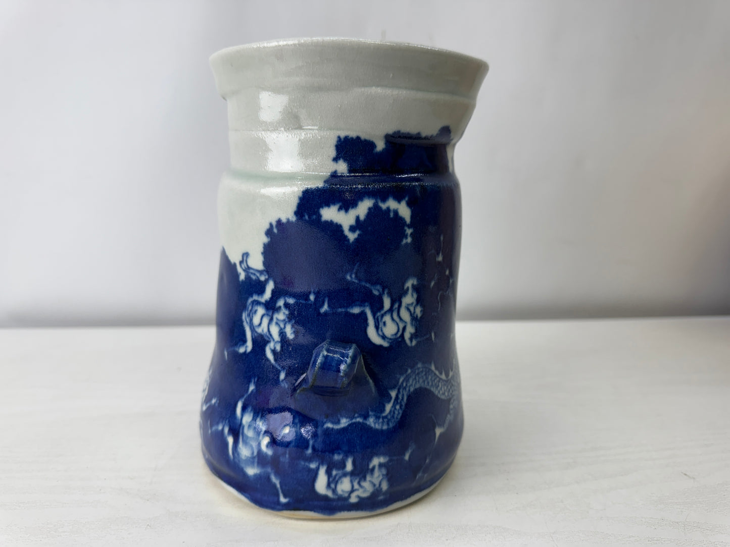 Y10019 FLOWER VASE Seto-ware signed box Japan antique ikebana floral interior