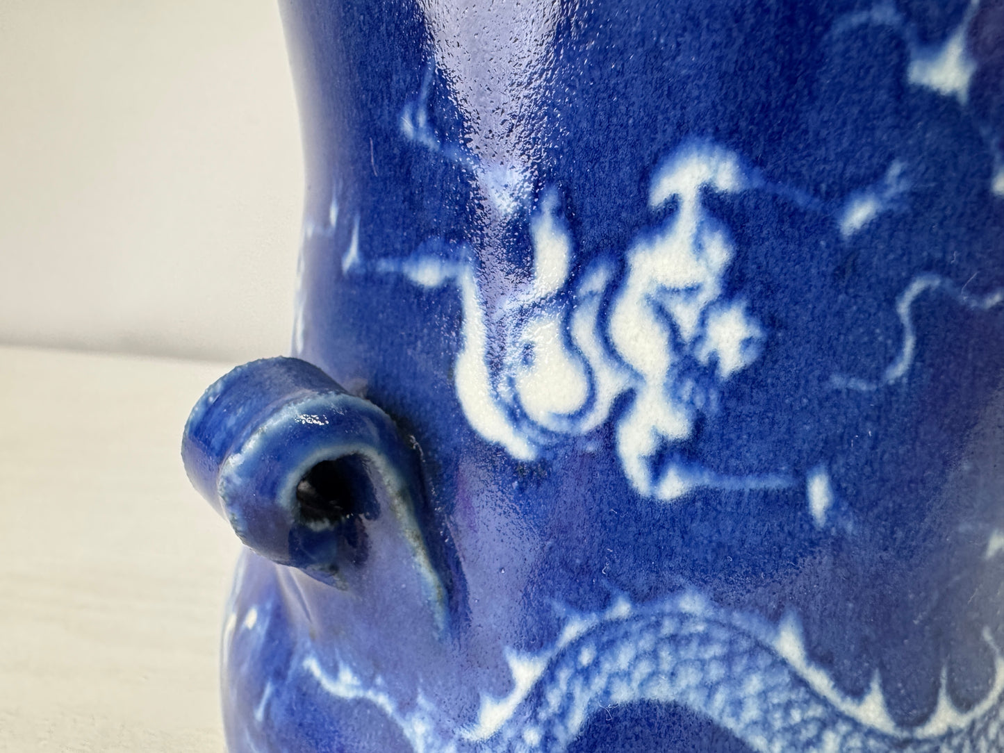 Y10019 FLOWER VASE Seto-ware signed box Japan antique ikebana floral interior