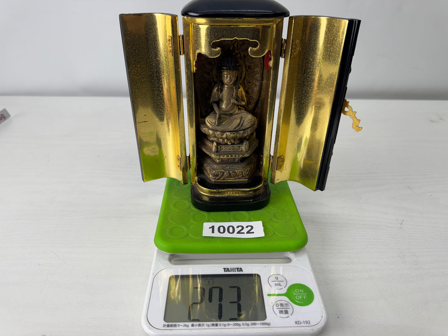 Y10022 STATUE wood carving Buddhist figure shrine cracked Japan antique Buddhism
