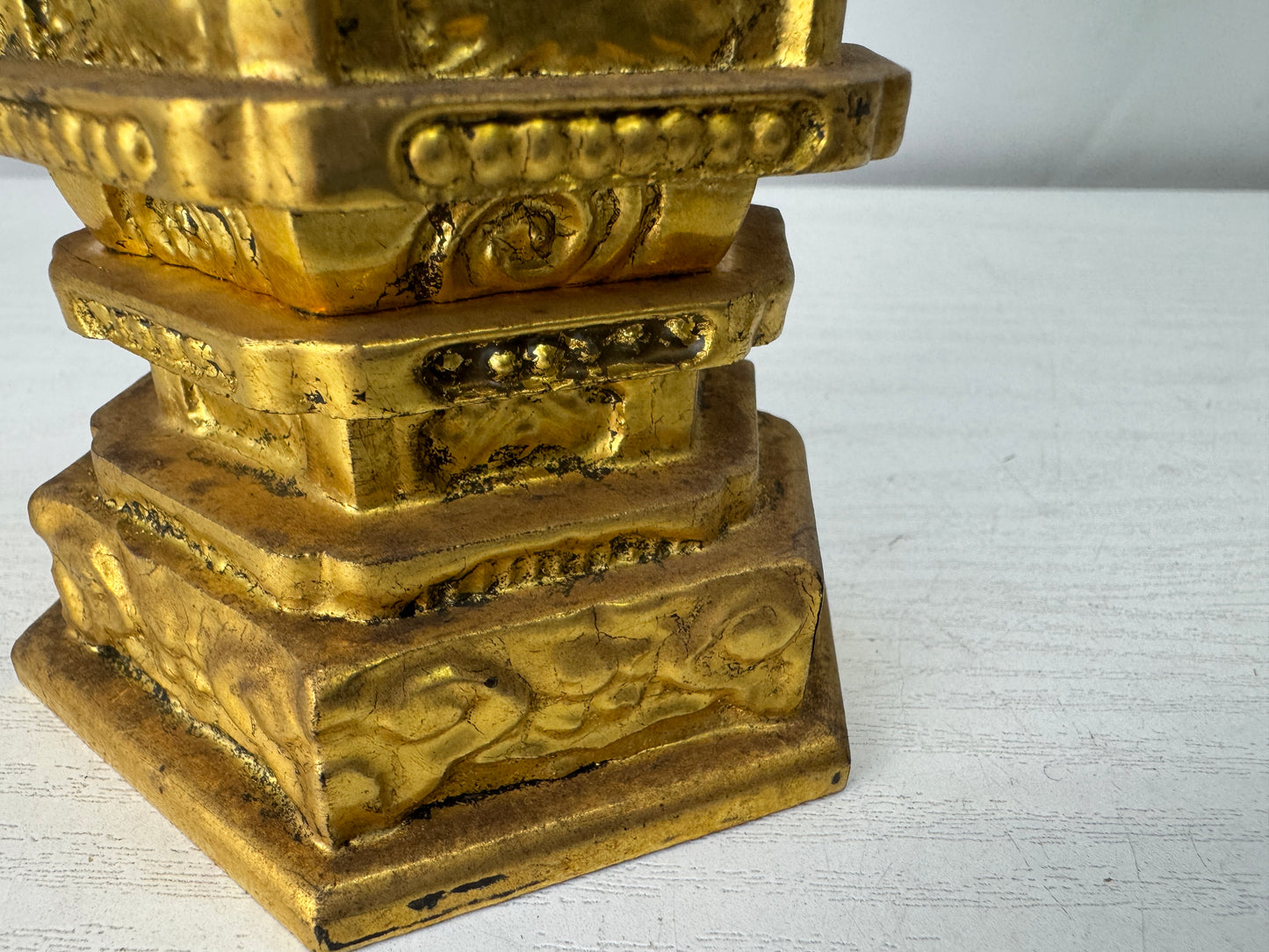 Y10024 STATUE wood carving standing Amida Nyorai figure Japan antique Buddhism