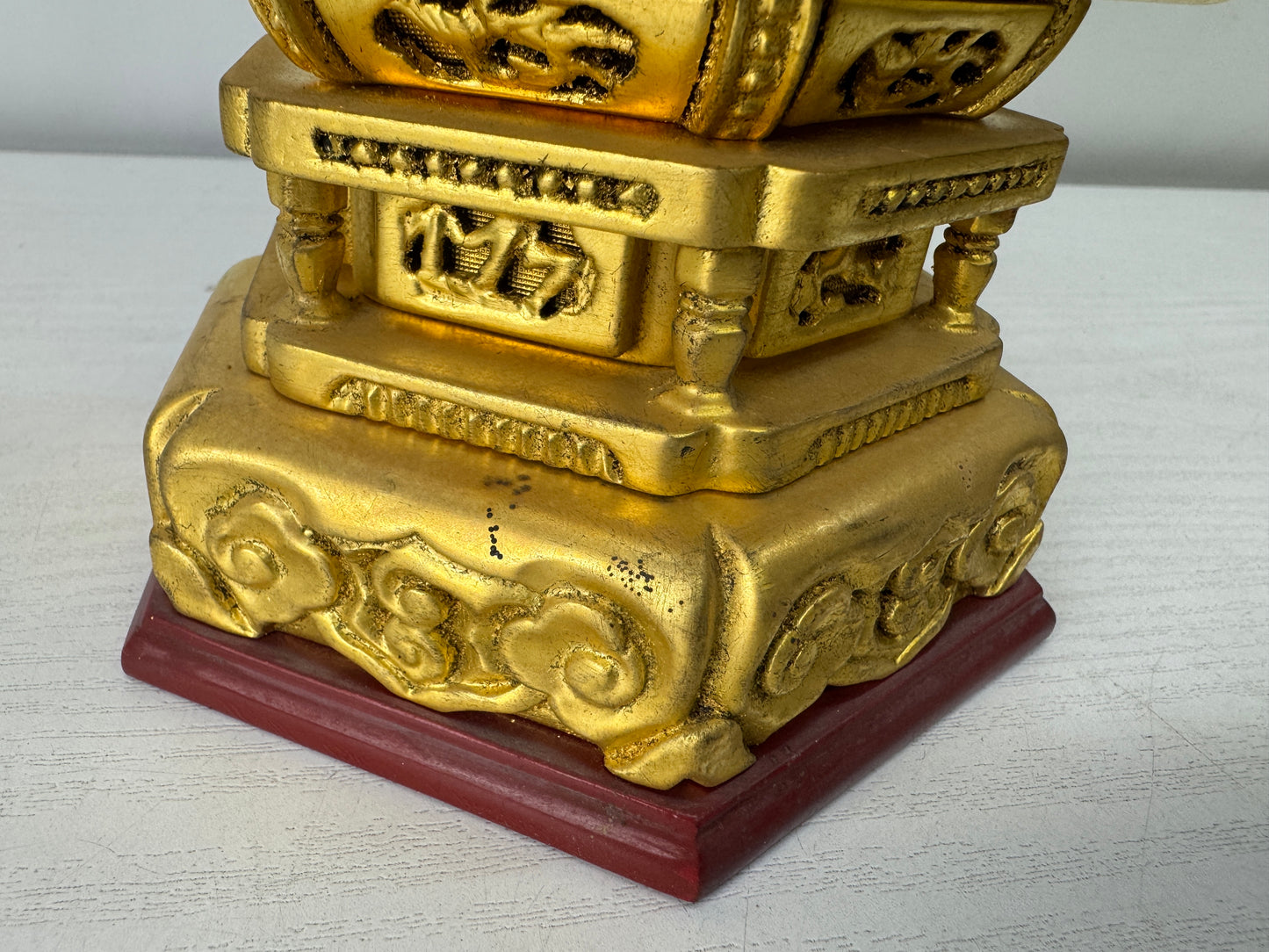 Y10025 STATUE wood carving Amida Nyorai Buddha figurine Japan antique Buddhism