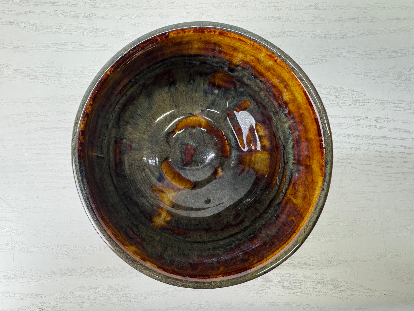 Y10031 CHAWAN Seto-ware bowl signed box Japan antique tea ceremony pottery cup