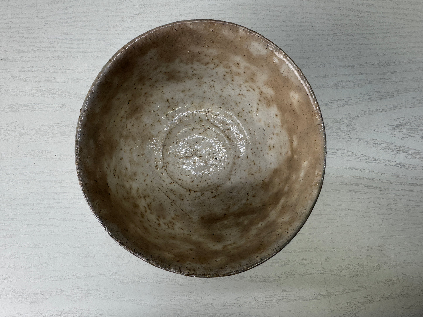 Y10033 CHAWAN Kyo-ware bowl Pine signed box Japan antique tea ceremony pottery