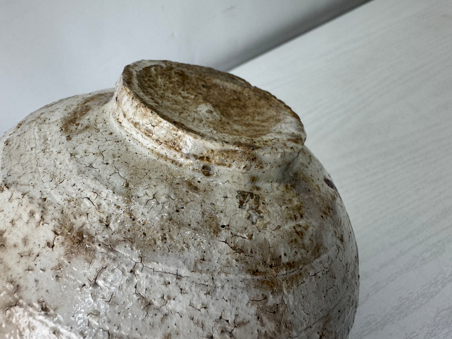 Y10033 CHAWAN Kyo-ware bowl Pine signed box Japan antique tea ceremony pottery