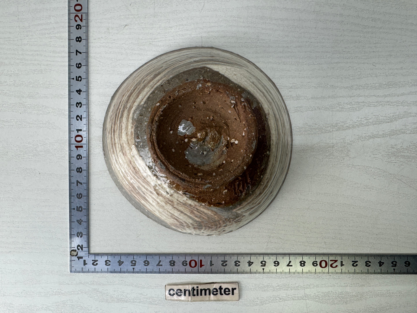 Y10035 CHAWAN Hakeme brushmark bowl  signed box Japan antique tea ceremony cup