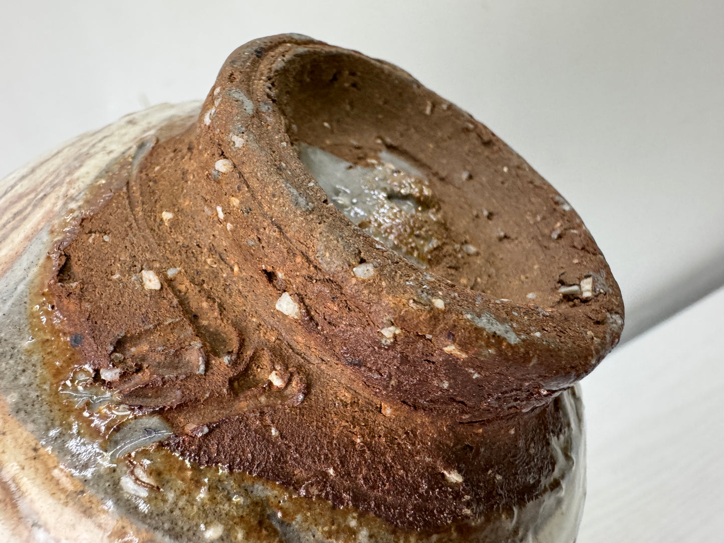 Y10035 CHAWAN Hakeme brushmark bowl  signed box Japan antique tea ceremony cup