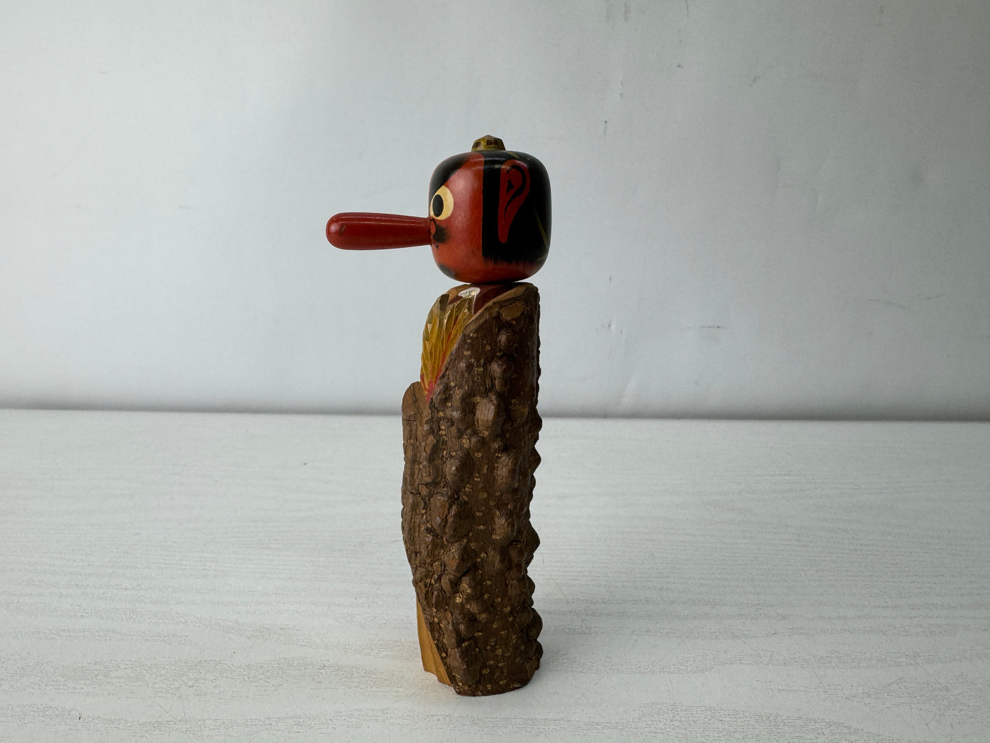 Y10037 NINGYO wooden Tengu Kokeshi doll Showa retro Japan antique figure decor