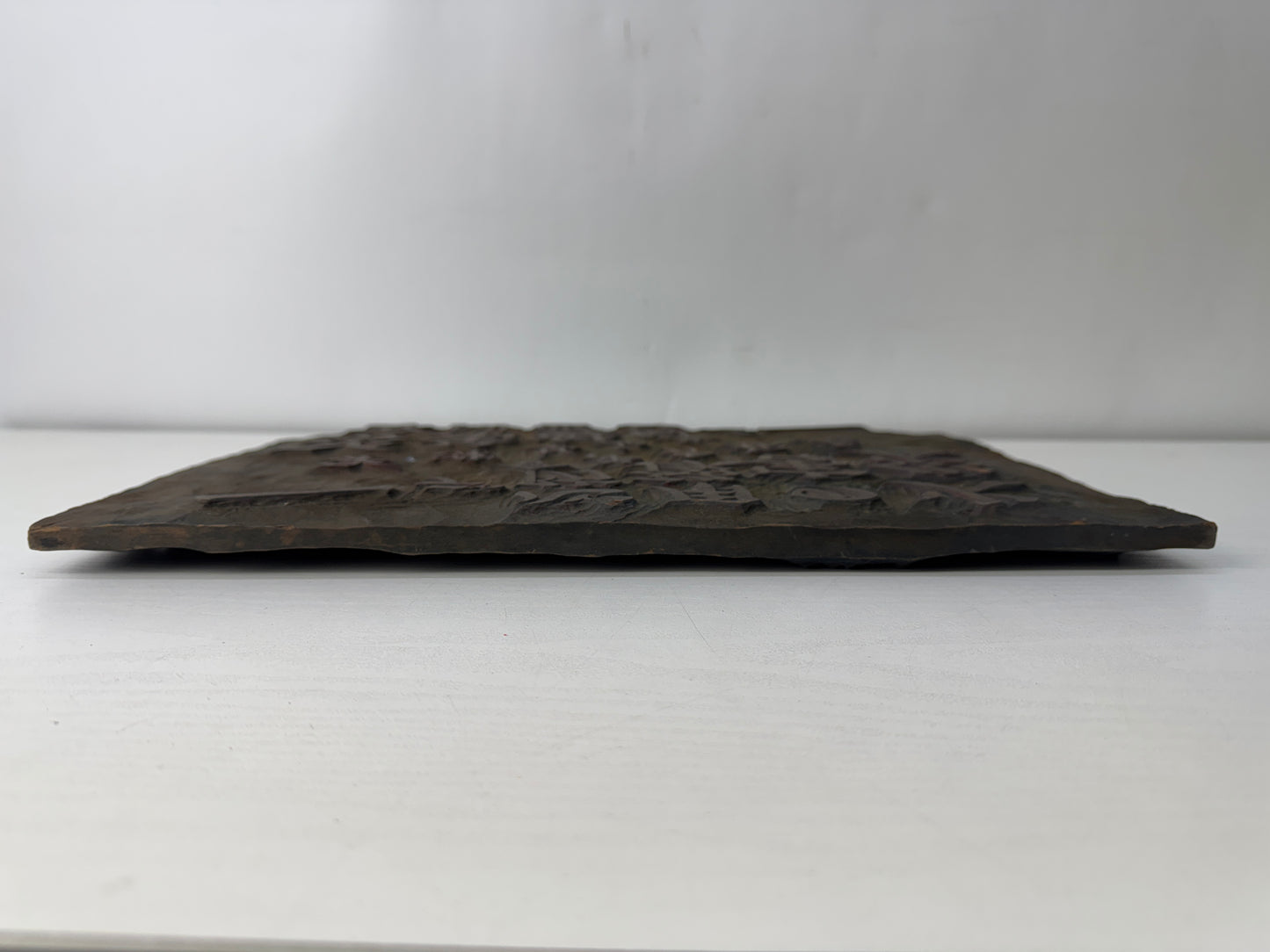 Y10041 WOODBLOCK PRINT woodcarving block double-sided Japan Ukiyoe antique art