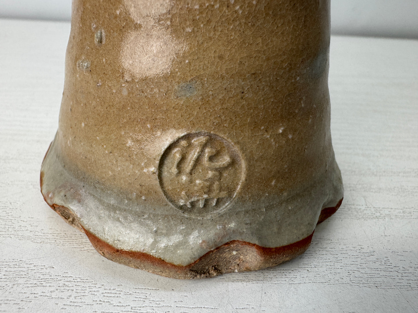 Y10044 FLOWER VASE Hagi-ware signed box Japan antique ikebana floral arrangement