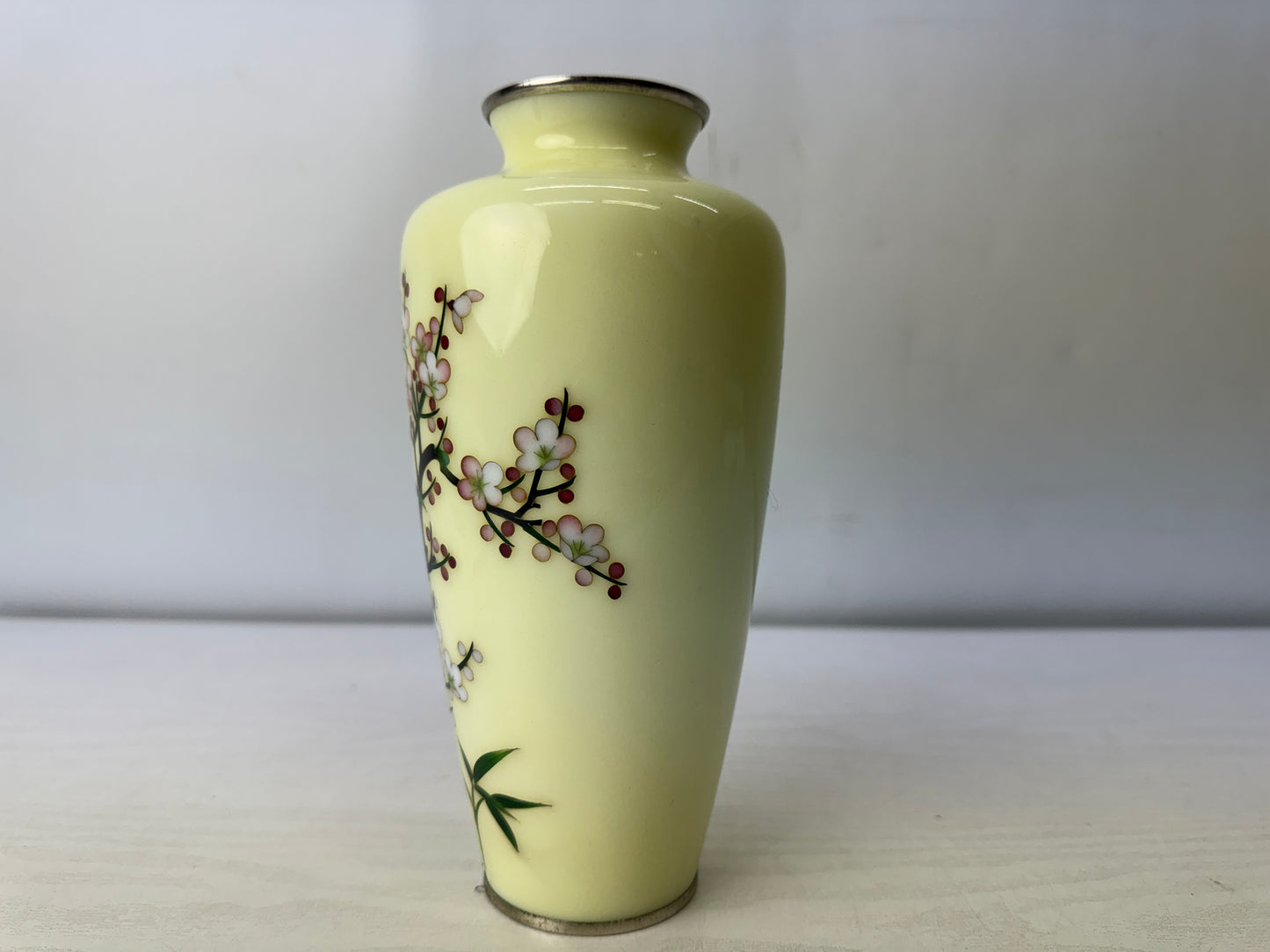 Y10045 FLOWER VASE Cloisonne signed box Japan antique ikebana floral arrangement