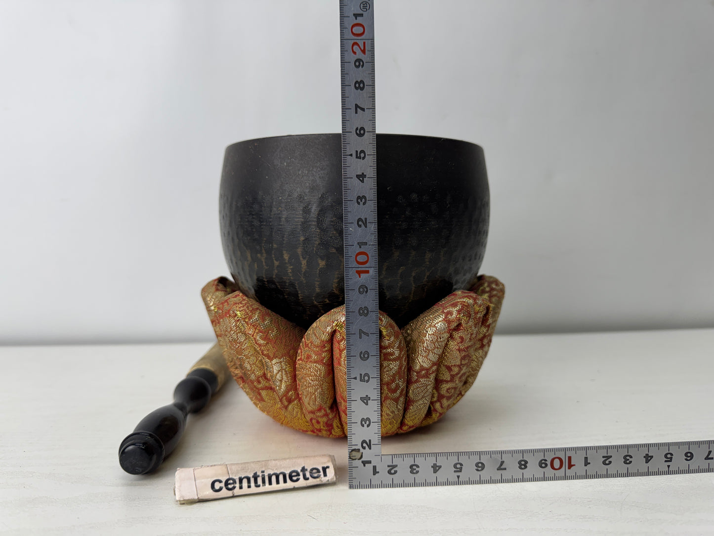 Y10047 ORIN copper Bell cushion stick Buddhism Japan antique Buddhist altar