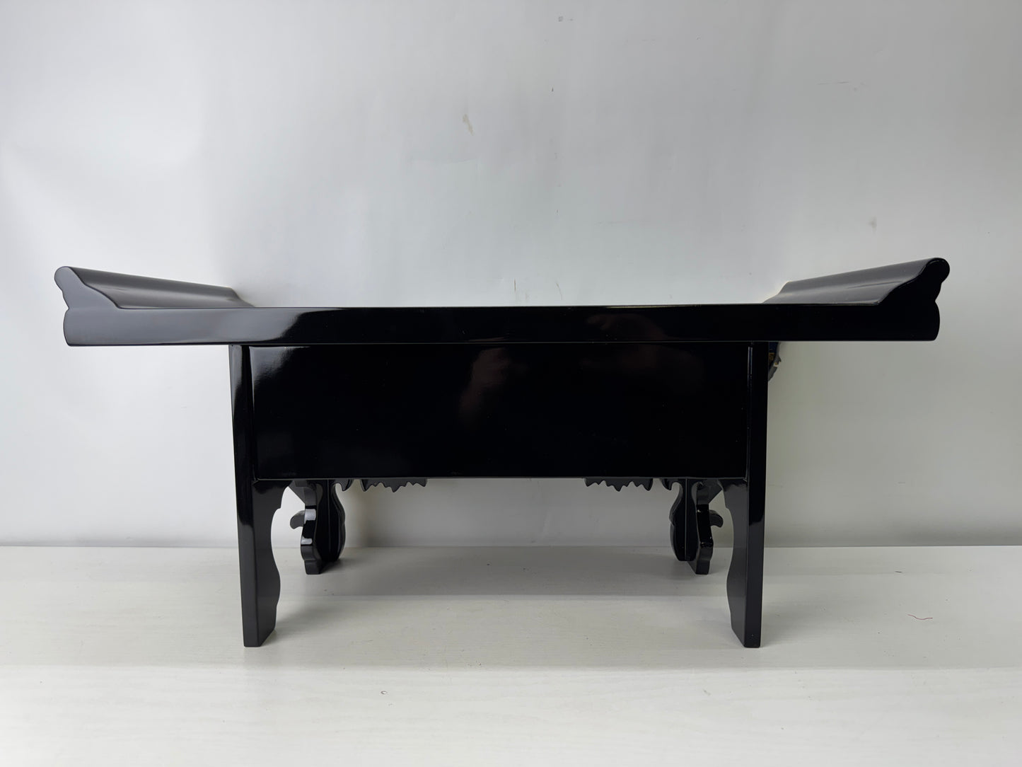 Y10049 Buddhist Altar Equipment Black lacquer Gold leaf Japan antique Buddhism