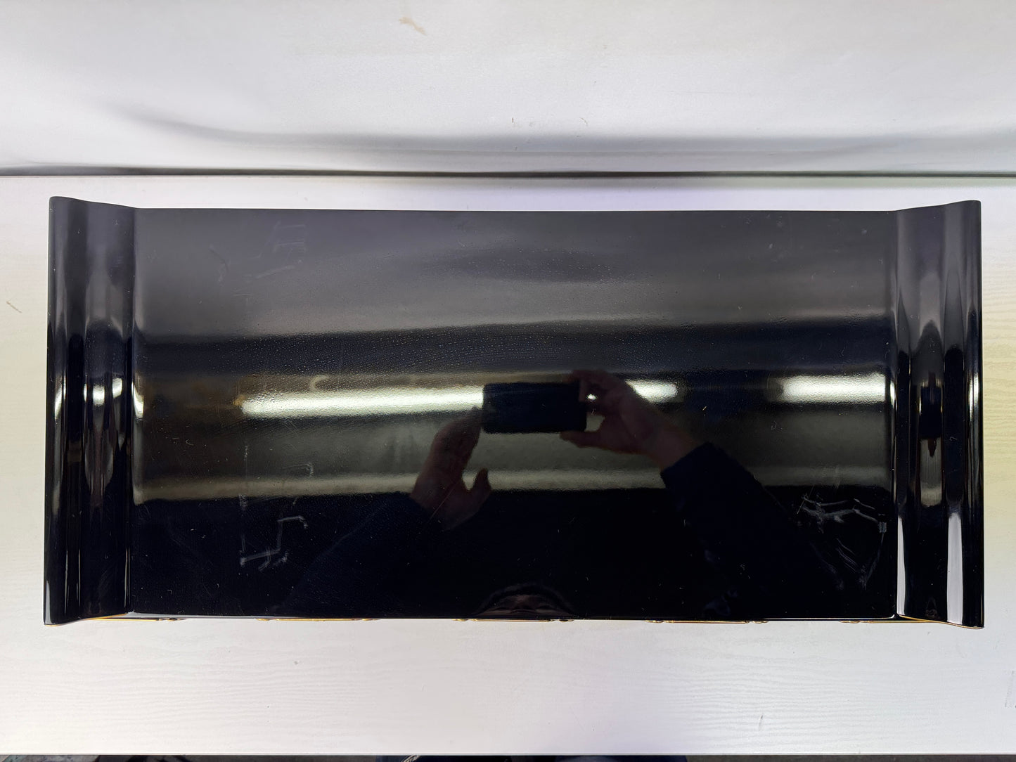 Y10049 Buddhist Altar Equipment Black lacquer Gold leaf Japan antique Buddhism