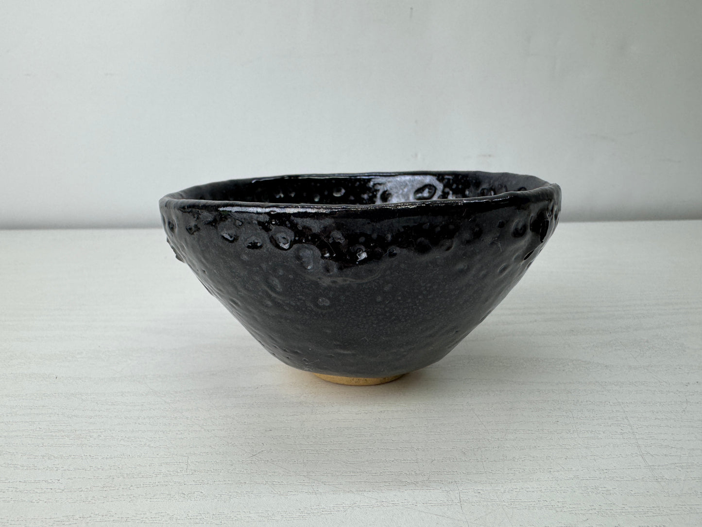 Y10051 CHAWAN Mino-ware Tenmoku black bowl signed Japan antique tea ceremony cup