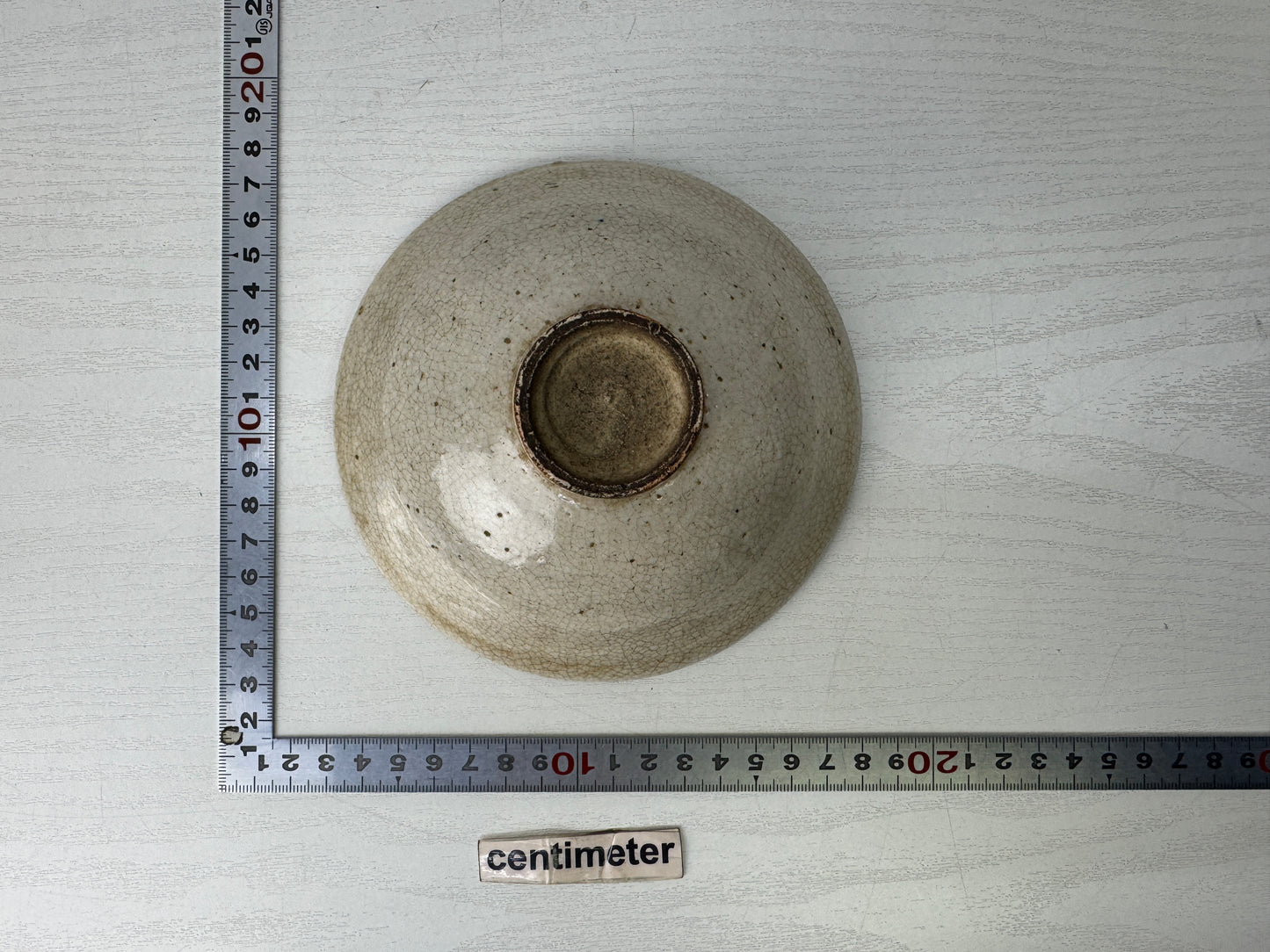 Y10053 CHAWAN Seto Karatsu flat bowl Japan antique tea ceremony pottery cup