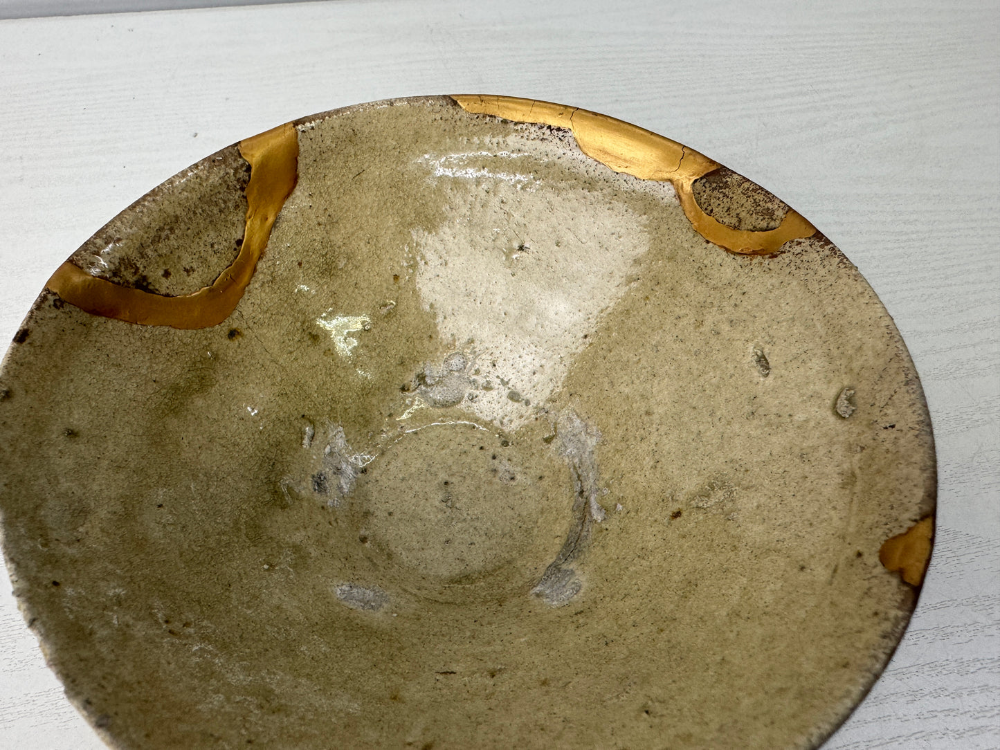 Y10056 CHAWAN Ko-Seto flat bowl Muromachi period Japan antique tea ceremony cup