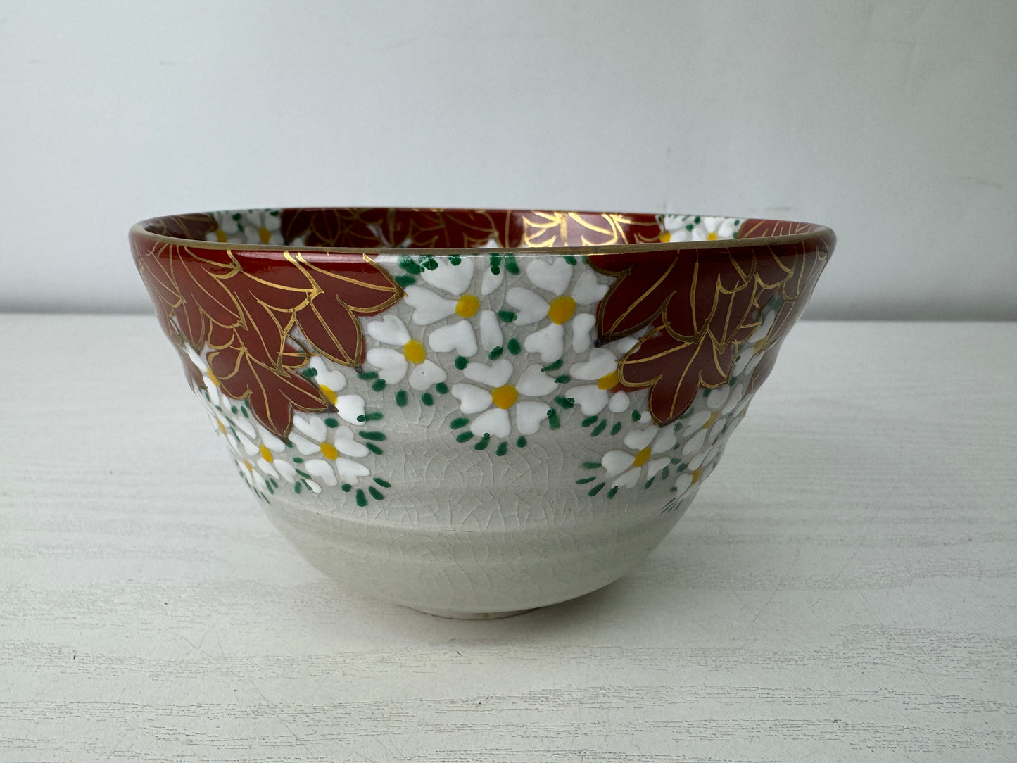 Y10057 CHAWAN Inuyama-ware bowl signed box Japan antique tea ceremony pottery