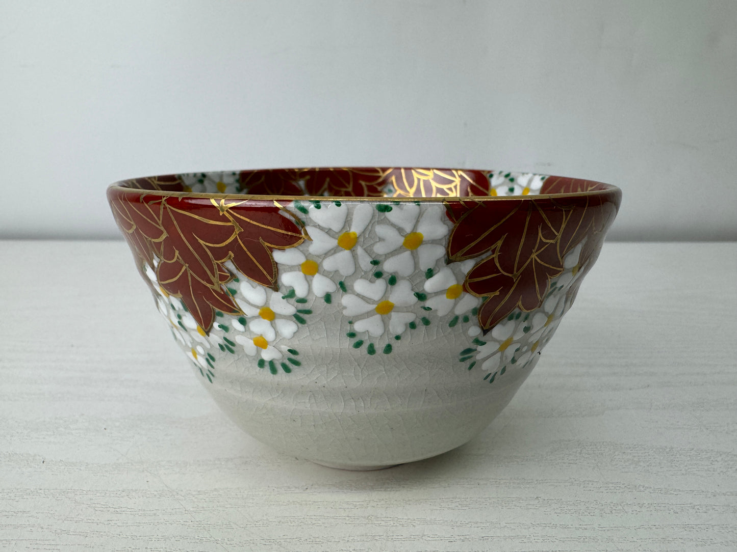 Y10057 CHAWAN Inuyama-ware bowl signed box Japan antique tea ceremony pottery