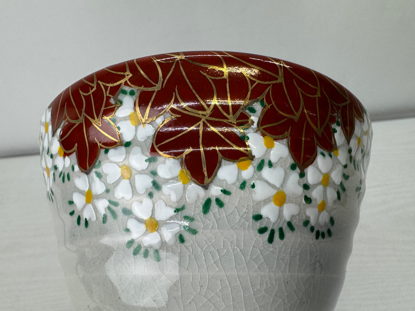 Y10057 CHAWAN Inuyama-ware bowl signed box Japan antique tea ceremony pottery
