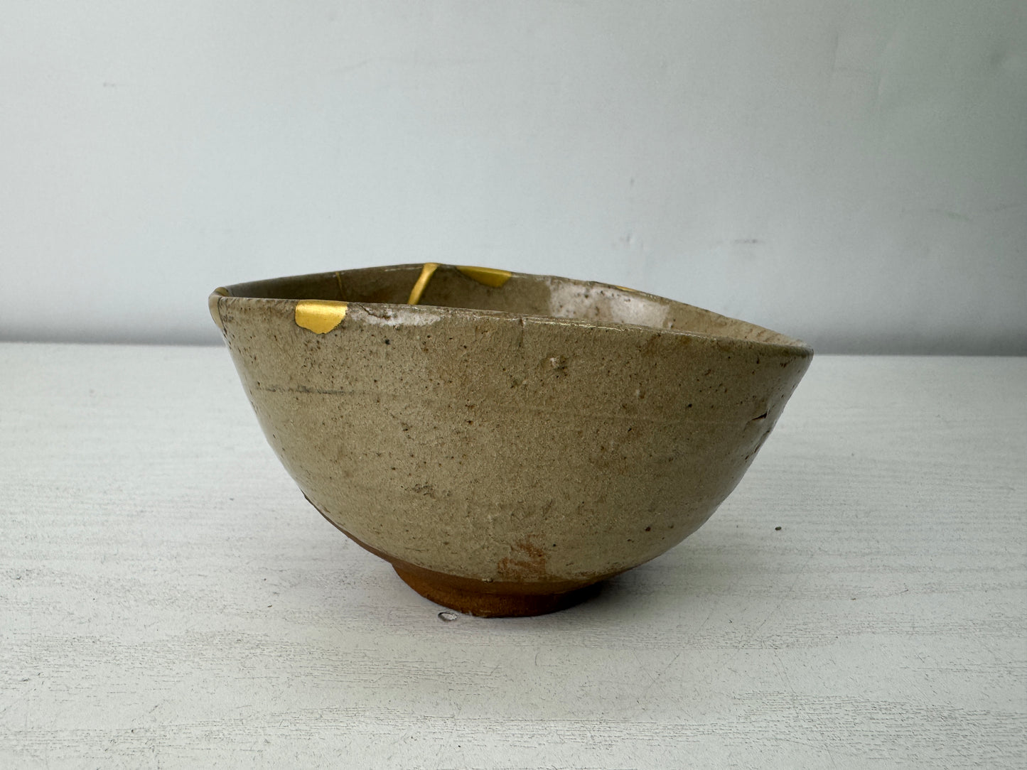 Y10065 CHAWAN Karatsu-ware kintsugi bowl box Japan antique tea ceremony pottery