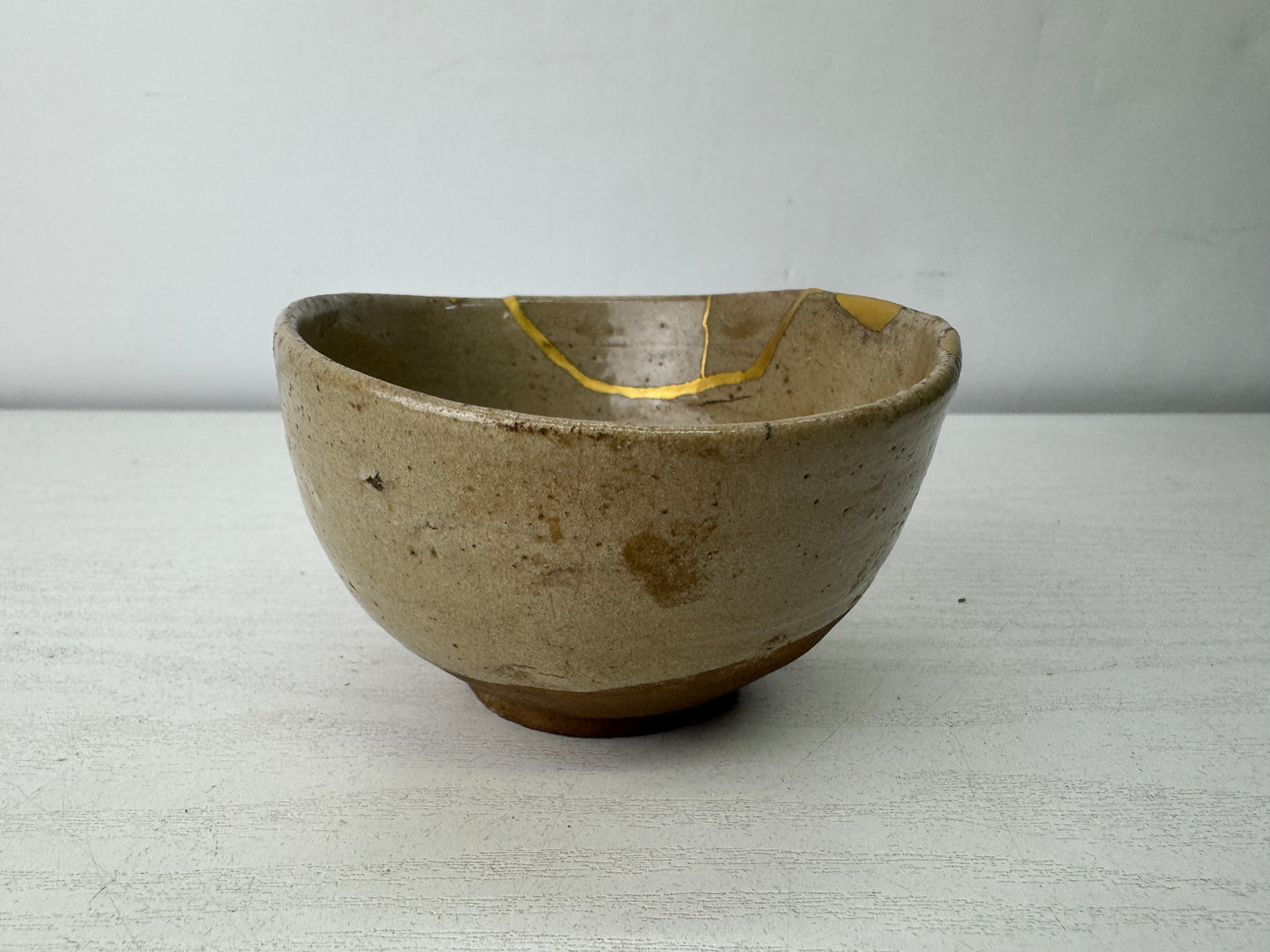 Y10065 CHAWAN Karatsu-ware kintsugi bowl box Japan antique tea ceremony pottery