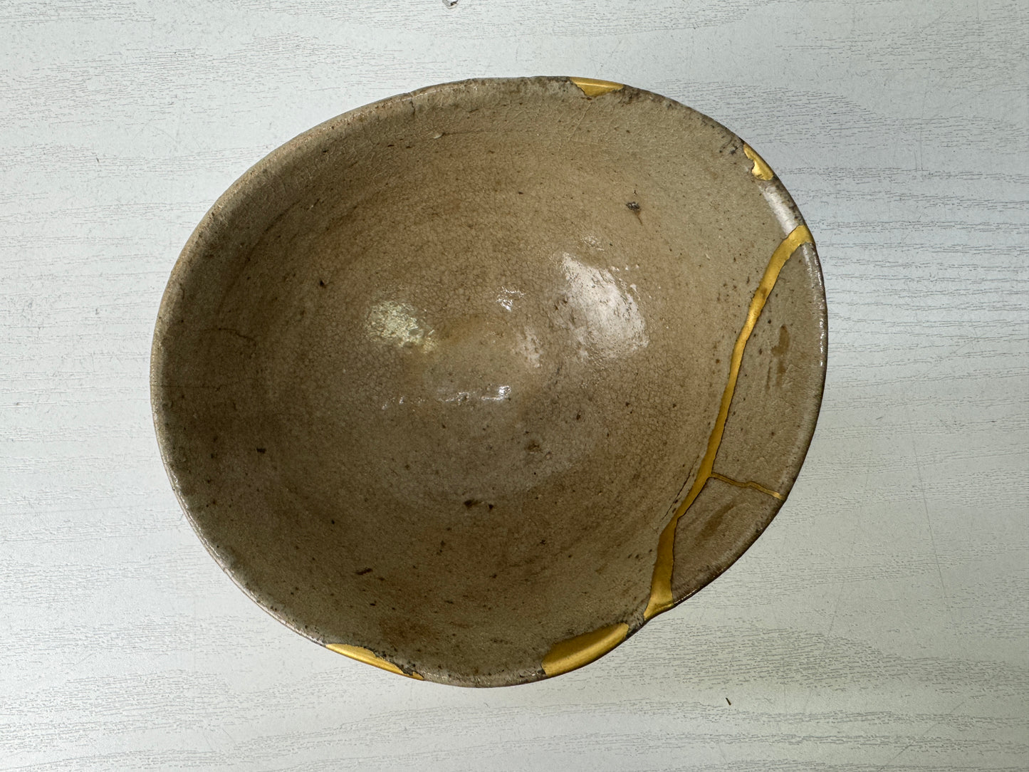 Y10065 CHAWAN Karatsu-ware kintsugi bowl box Japan antique tea ceremony pottery