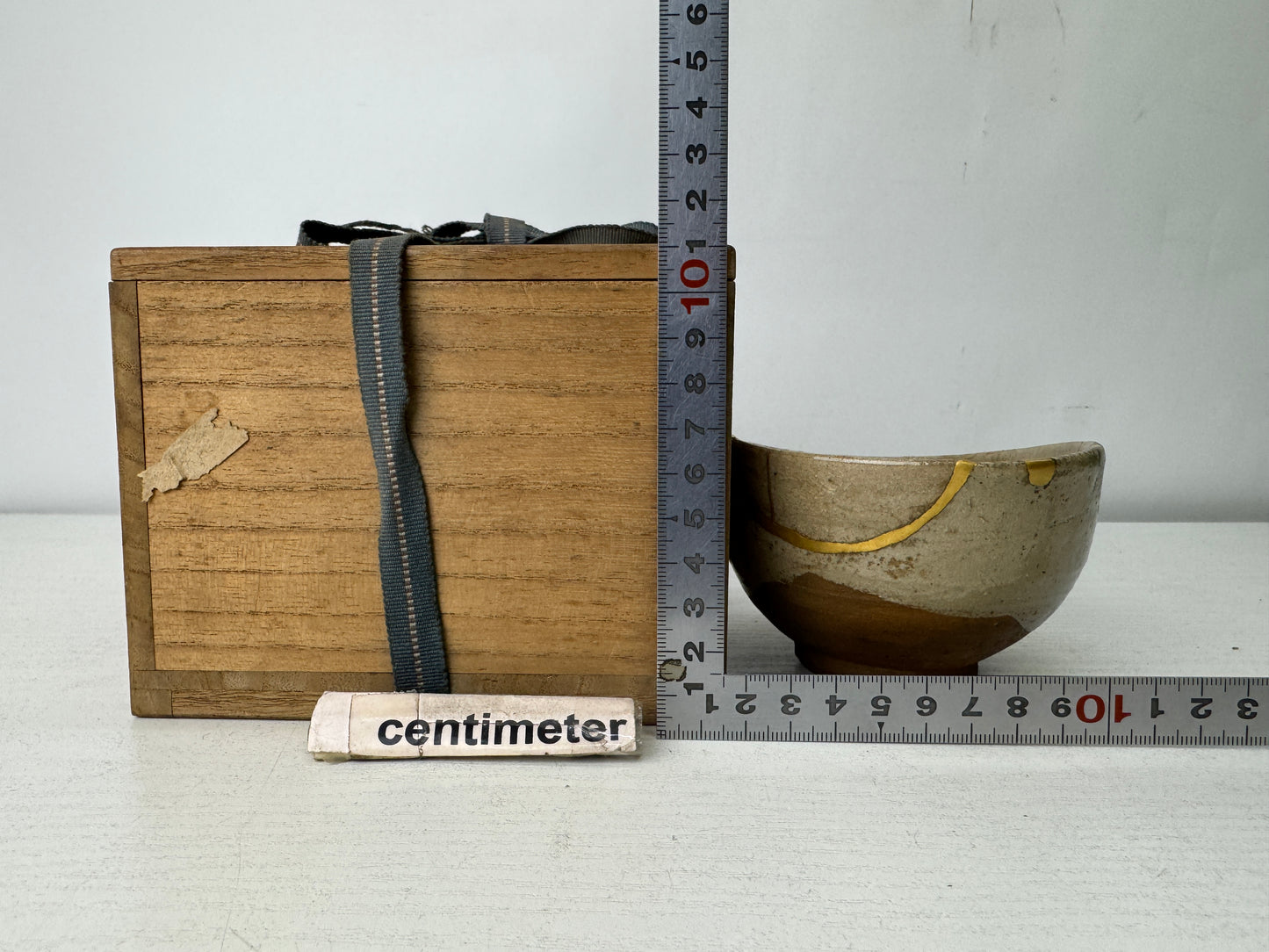 Y10065 CHAWAN Karatsu-ware kintsugi bowl box Japan antique tea ceremony pottery