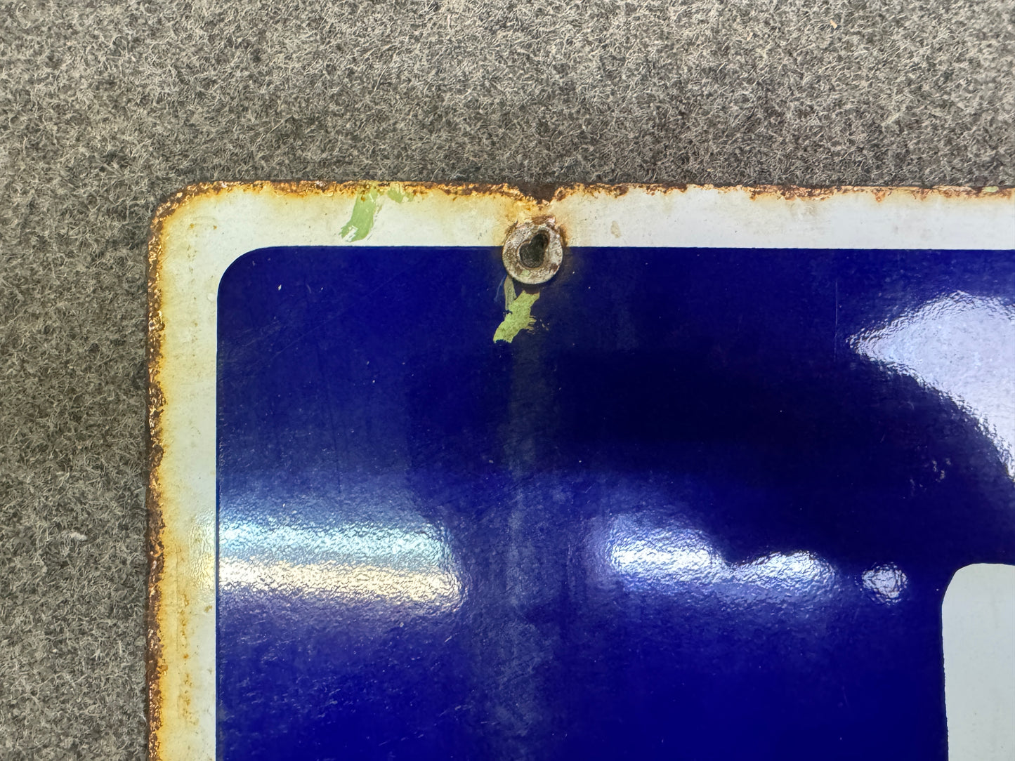 Y10068 SIGNBOARD Enamel sign Salt Japan antique wall interior shop store decor