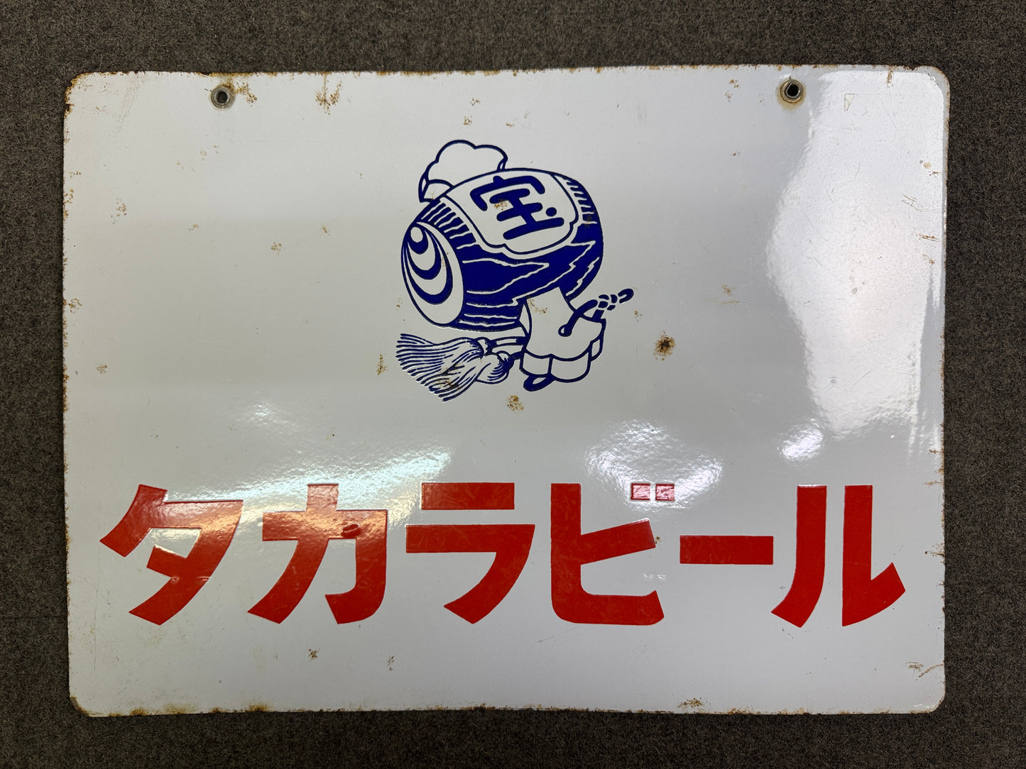 Y10075 SIGNBOARD Enamel sign Takara Beer Cider Japan antique wall interior decor