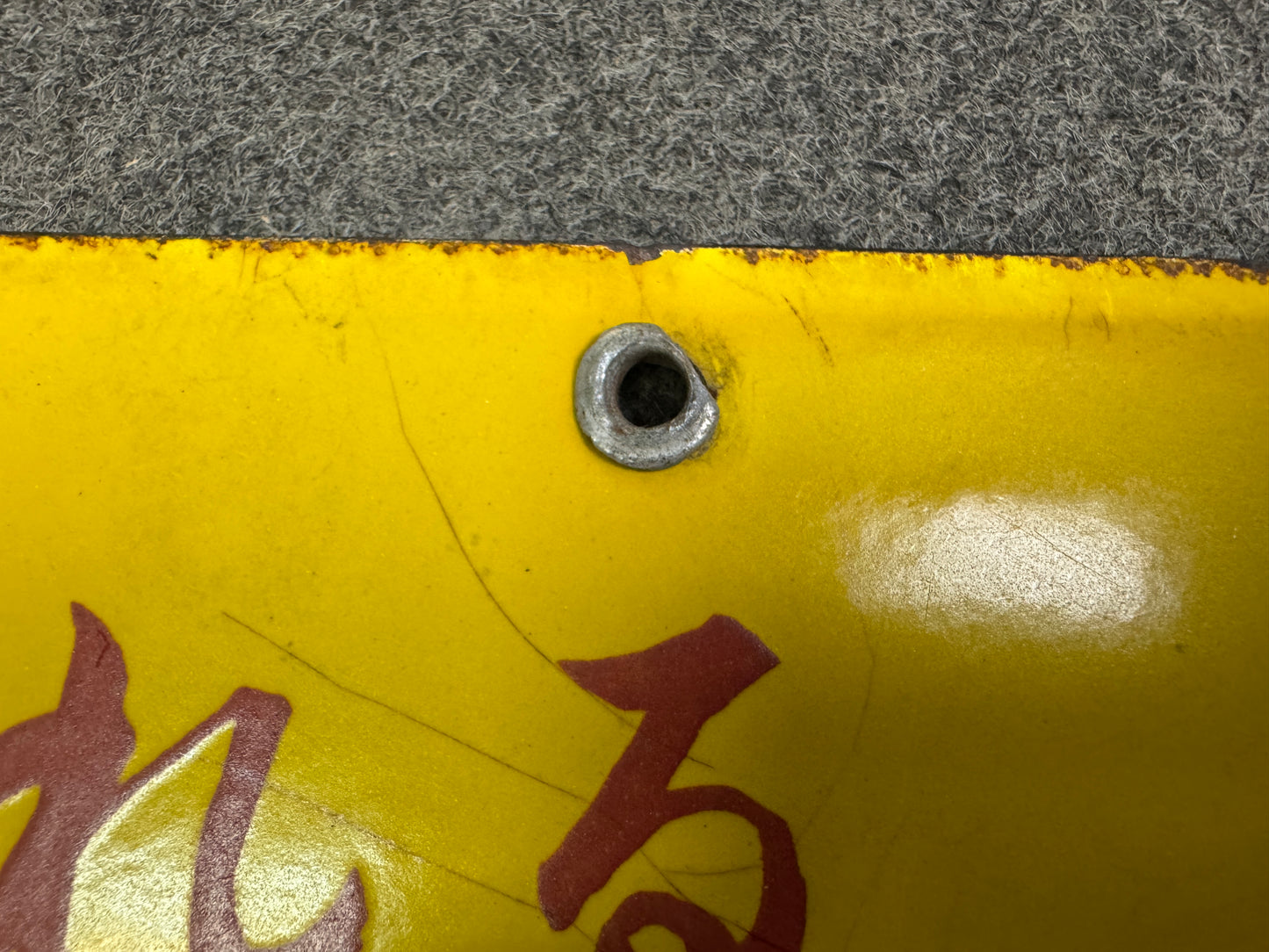 Y10077 SIGNBOARD Enamel sign Sickle tool Japan antique wall interior store decor