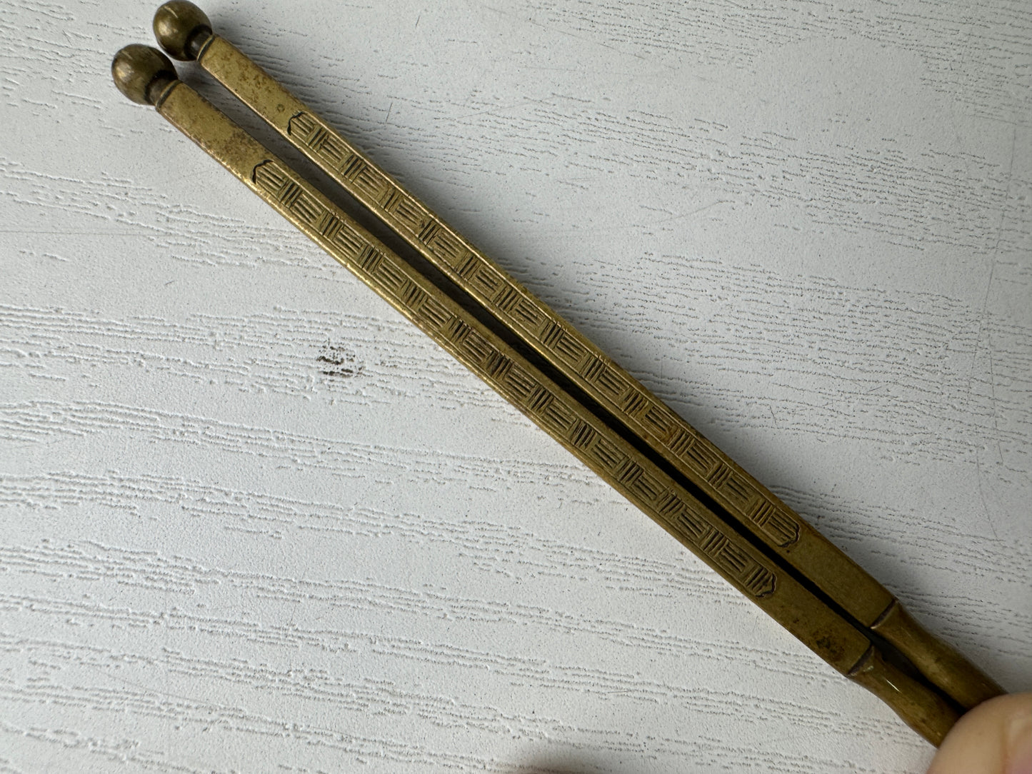 Y10087 HIBASHI Copper chopsticks fire tongs Japan Tea Ceremoy utensils antique