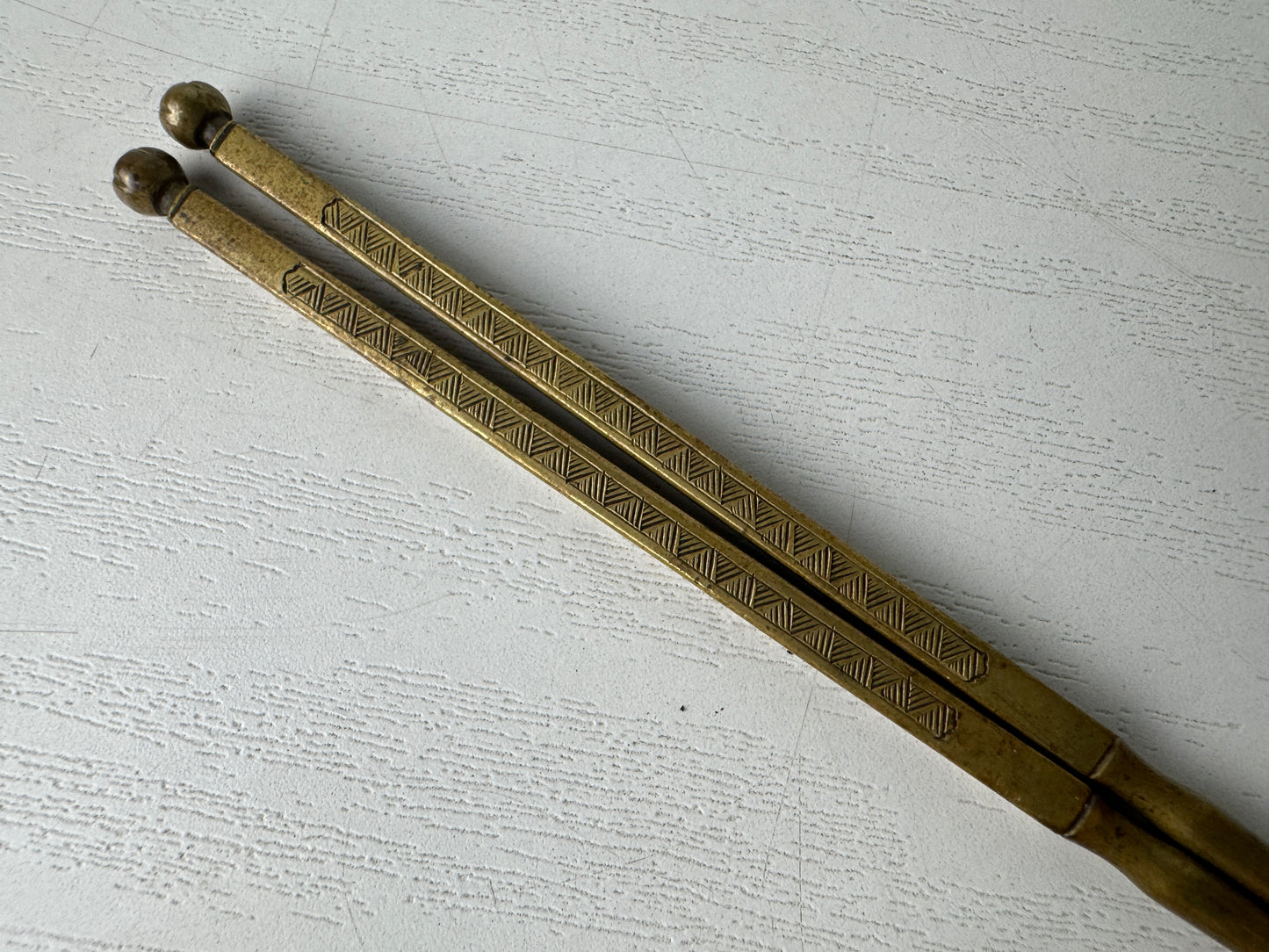 Y10087 HIBASHI Copper chopsticks fire tongs Japan Tea Ceremoy utensils antique