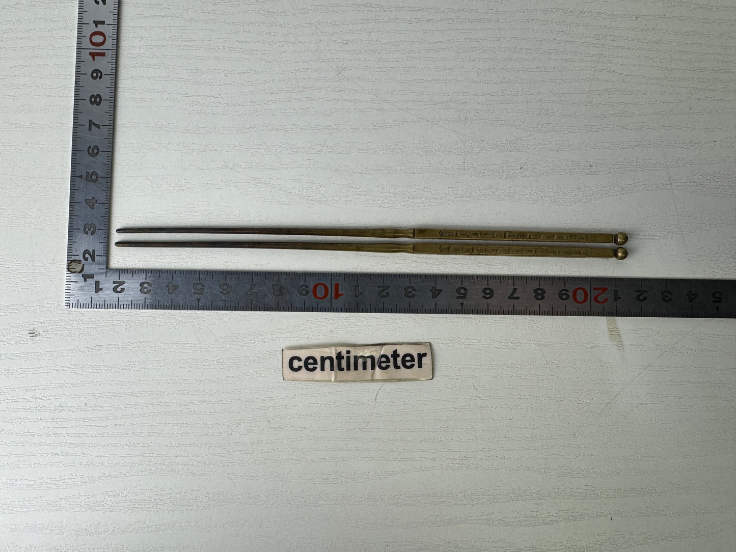 Y10087 HIBASHI Copper chopsticks fire tongs Japan Tea Ceremoy utensils antique