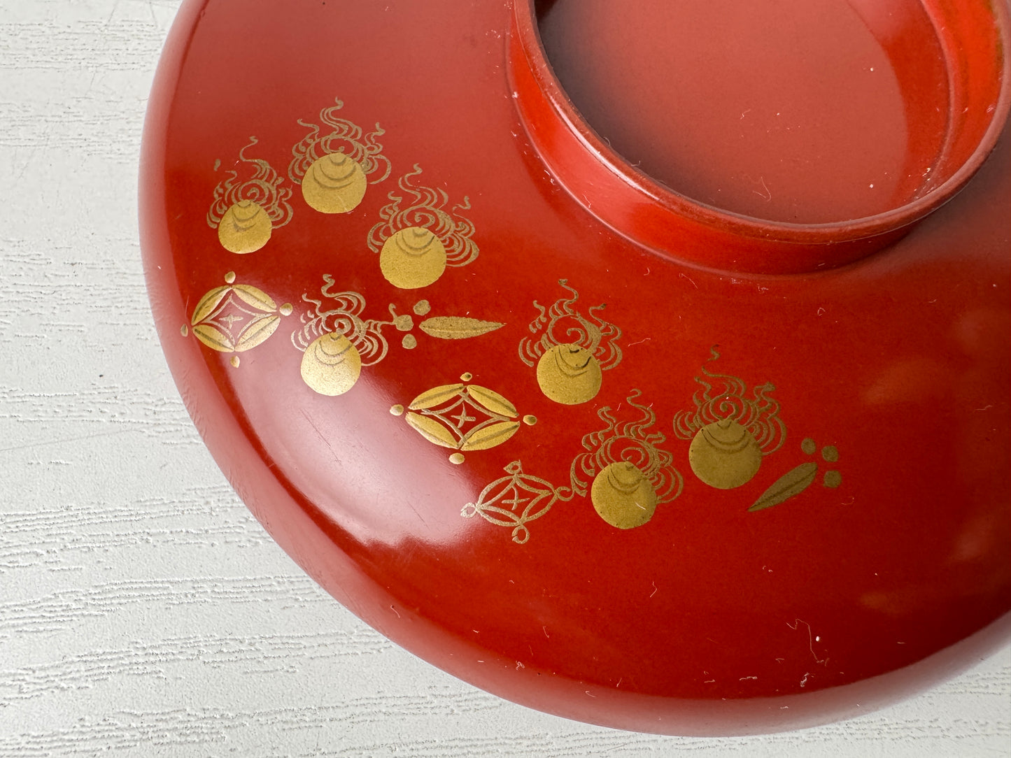 Y10088 CHAWAN Seven Lucky Gods Makie three-tiered Sake cup Japan antique alcohol