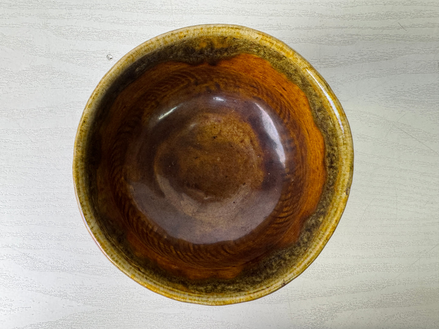 Y10093 CHAWAN Raku-ware bowl signed box Japan antique tea ceremony pottery cup